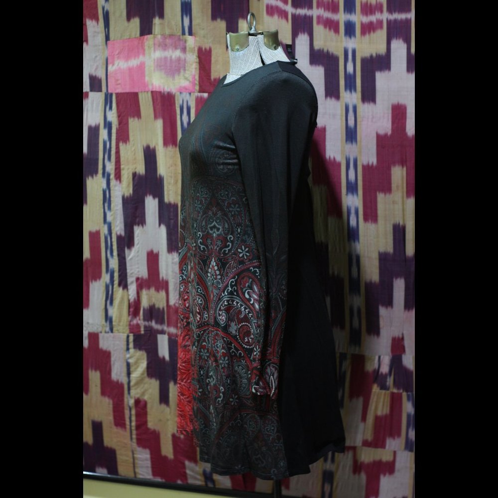 DESIGUAL Black Gray Red Dress - Picture 2 of 6